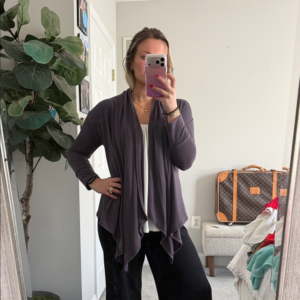 MCM Deep Purple Draped Cardigan